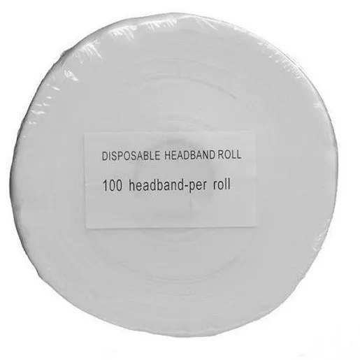 100 Disposable Headbands in a Roll non woven spa headbands