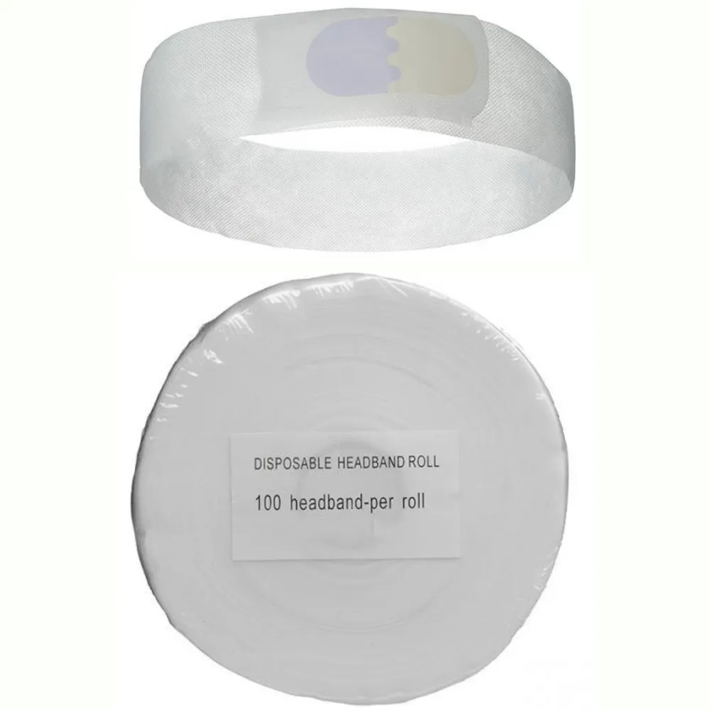 100 Disposable Headbands in a Roll non woven spa headbands