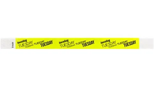3/4" Tyvek Wristbands - Days of the Week