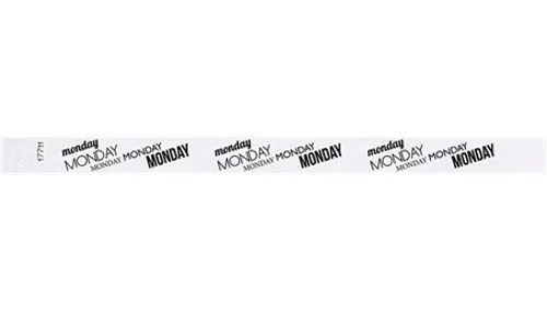 3/4" Tyvek Wristbands - Days of the Week