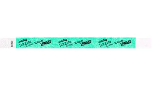 3/4" Tyvek Wristbands - Days of the Week