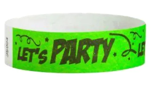 3/4" Tyvek® Wristbands - Let's Party