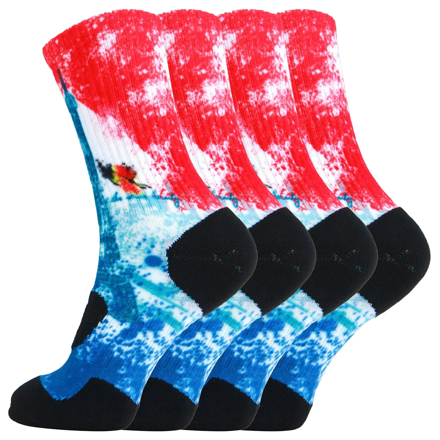360 Print Flag Socks Cushion Basketball Athletic Outdoor Socks