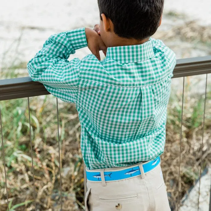 Buddy Belt - Mako Sharks on Light Blue