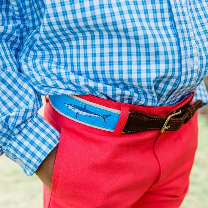 Buddy Belt - Mako Sharks on Light Blue