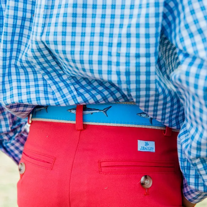Buddy Belt - Mako Sharks on Light Blue