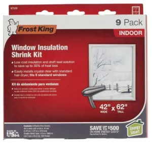 Frost King V73/9H 9-Pack of Indoor 42" x 62" Window Insulation Kit - Quantity of 1