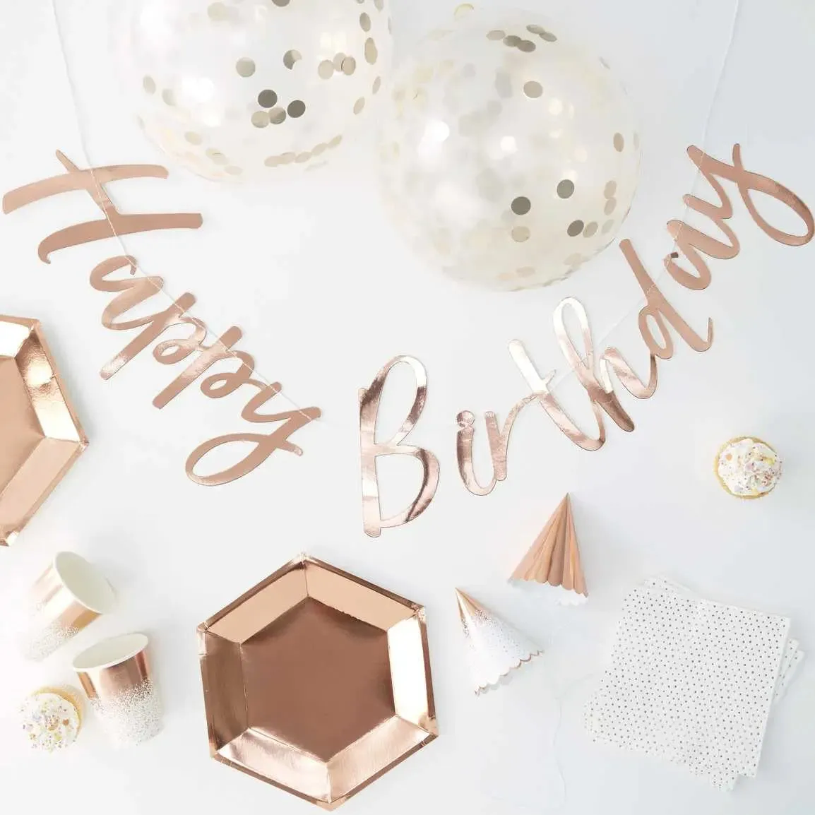 Ginger Ray Rose Gold Foil Party In A Box - 70 Pc