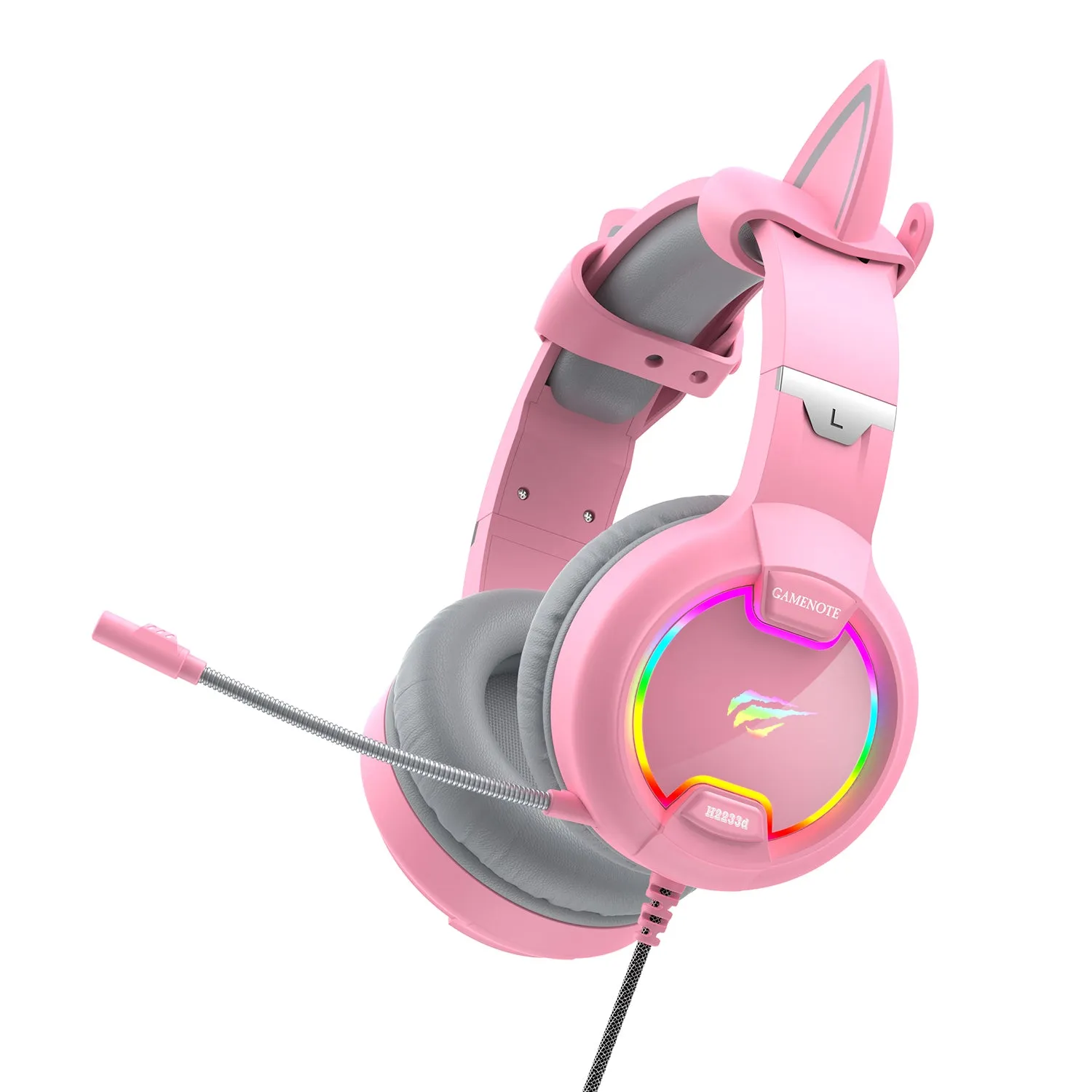 HAVIT H2233D RGB Cat Ear Headphones Gaming Headset with Volume Control & Microphone Mute Button