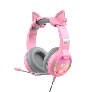 HAVIT H2233D RGB Cat Ear Headphones Gaming Headset with Volume Control & Microphone Mute Button