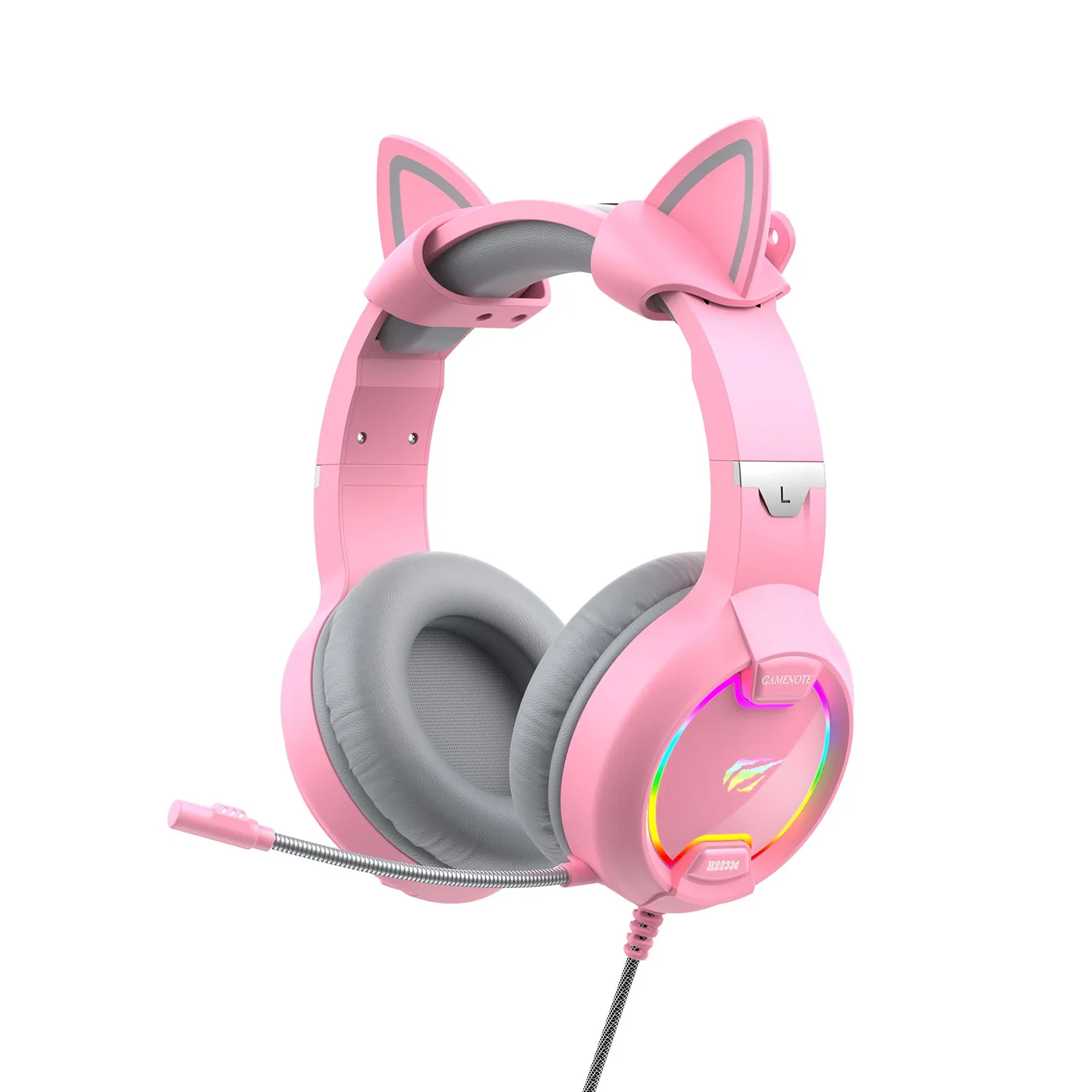 HAVIT H2233D RGB Cat Ear Headphones Gaming Headset with Volume Control & Microphone Mute Button