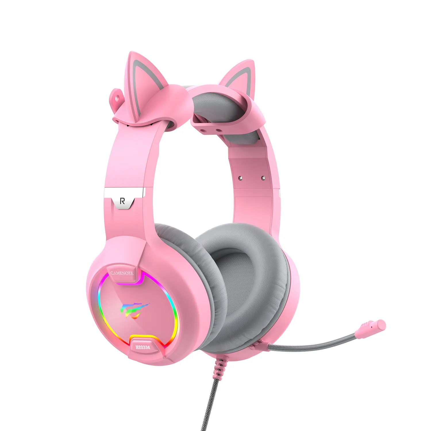 HAVIT H2233D RGB Cat Ear Headphones Gaming Headset with Volume Control & Microphone Mute Button