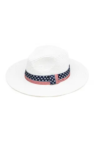 Heritage Woven Straw Sun Hat with Americana Band