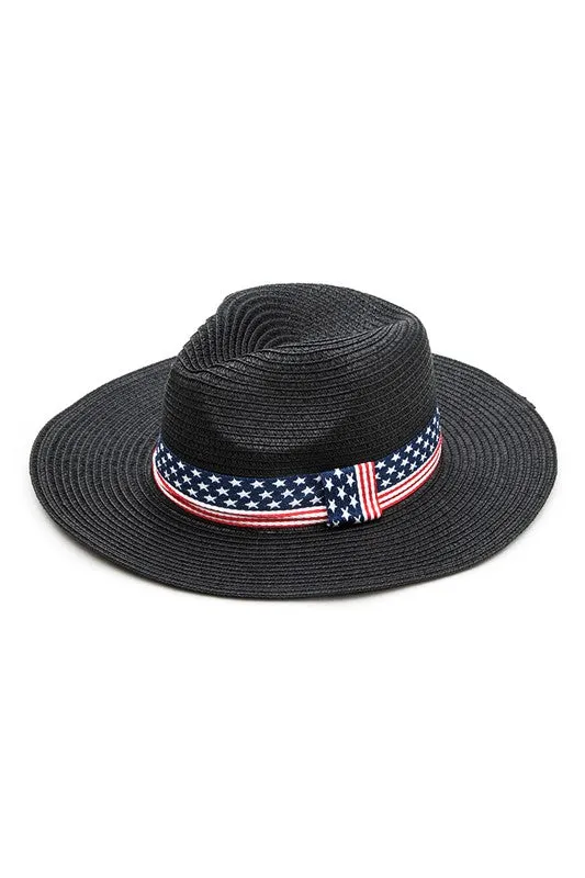 Heritage Woven Straw Sun Hat with Americana Band