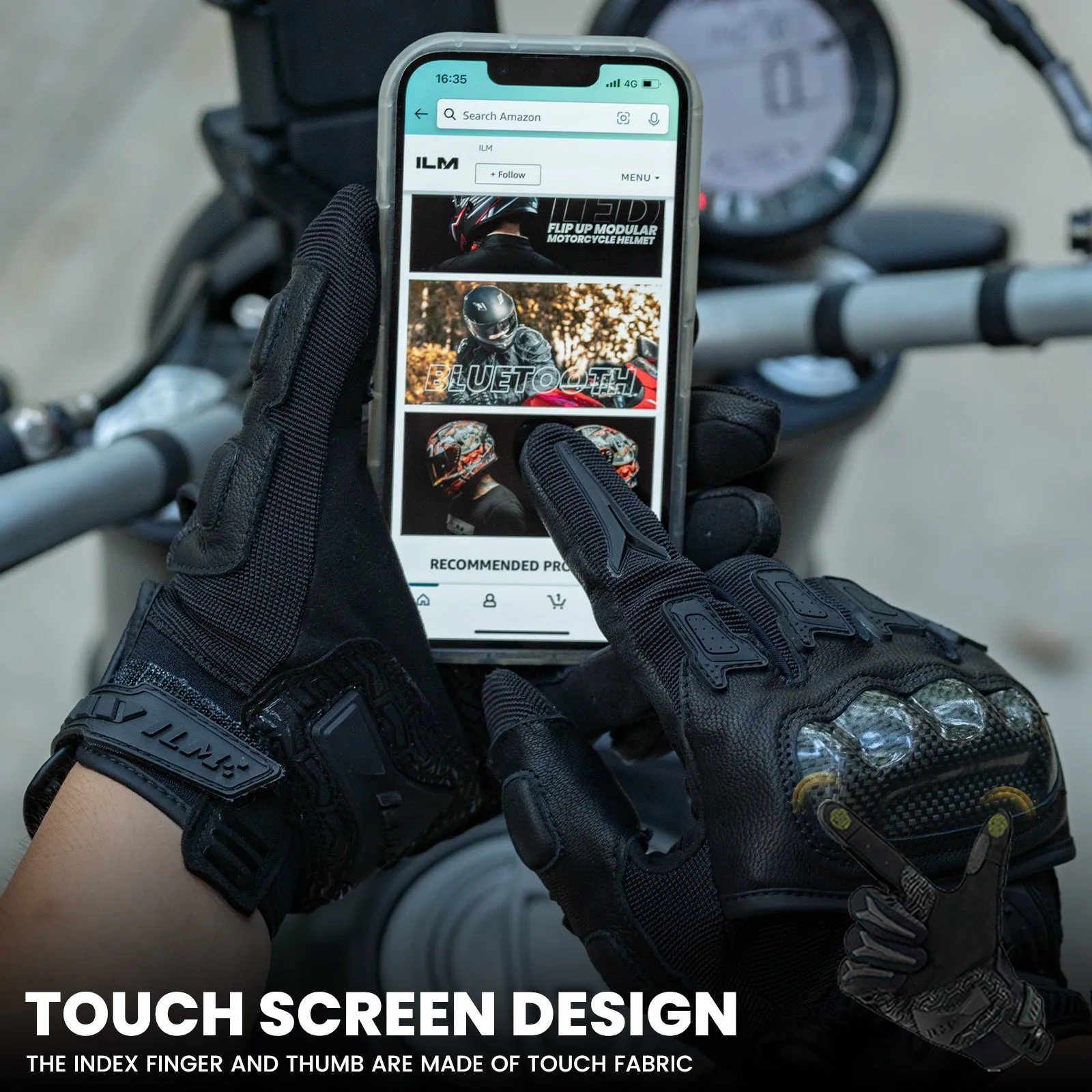 ILM Motorcycle Gloves Model GST301