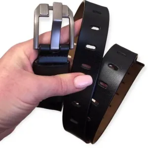 Leather Cut Out Grommet Waist Belt