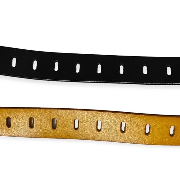 Leather Cut Out Grommet Waist Belt