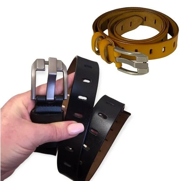 Leather Cut Out Grommet Waist Belt