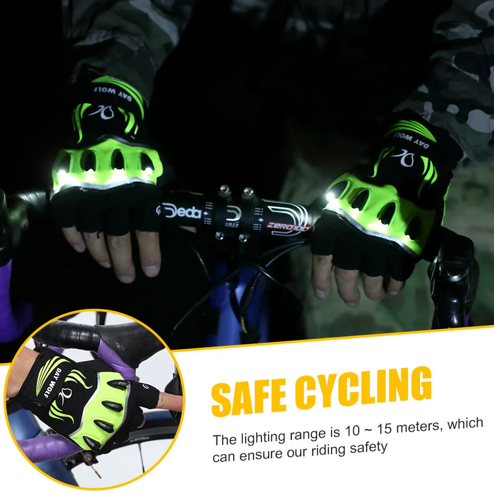 LED Flashlight Gloves for Cycling ,Working, Fishing