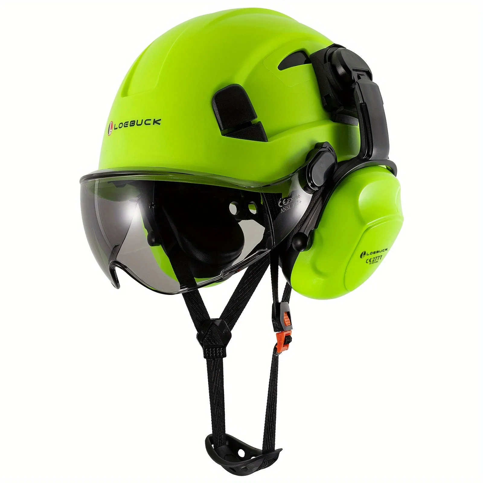 LOEBUCK Heavy-Duty Safety Helmet - Ultimate Protection with Noise-Cancelling Earmuffs & Goggles - Durable Hard Hat Set for Construction