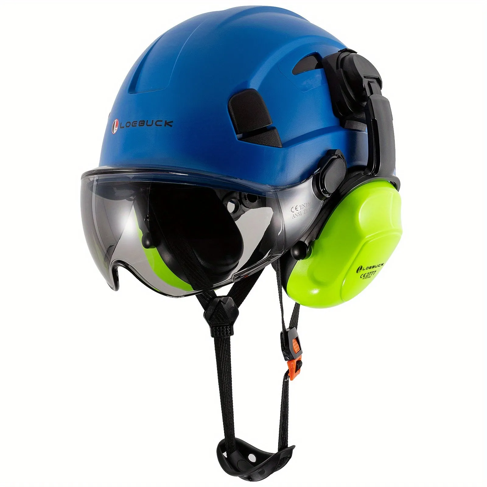 LOEBUCK Heavy-Duty Safety Helmet - Ultimate Protection with Noise-Cancelling Earmuffs & Goggles - Durable Hard Hat Set for Construction