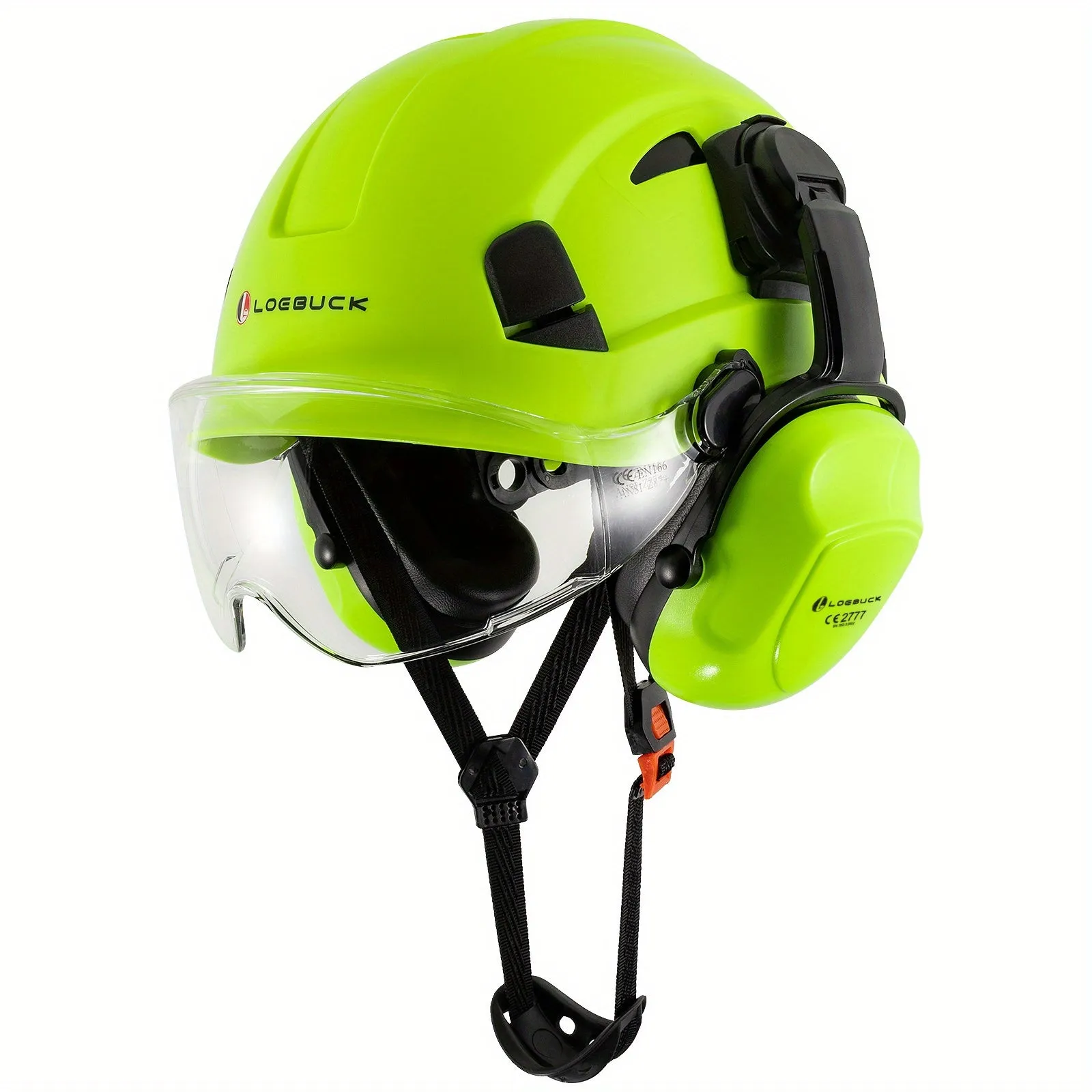 LOEBUCK Heavy-Duty Safety Helmet - Ultimate Protection with Noise-Cancelling Earmuffs & Goggles - Durable Hard Hat Set for Construction