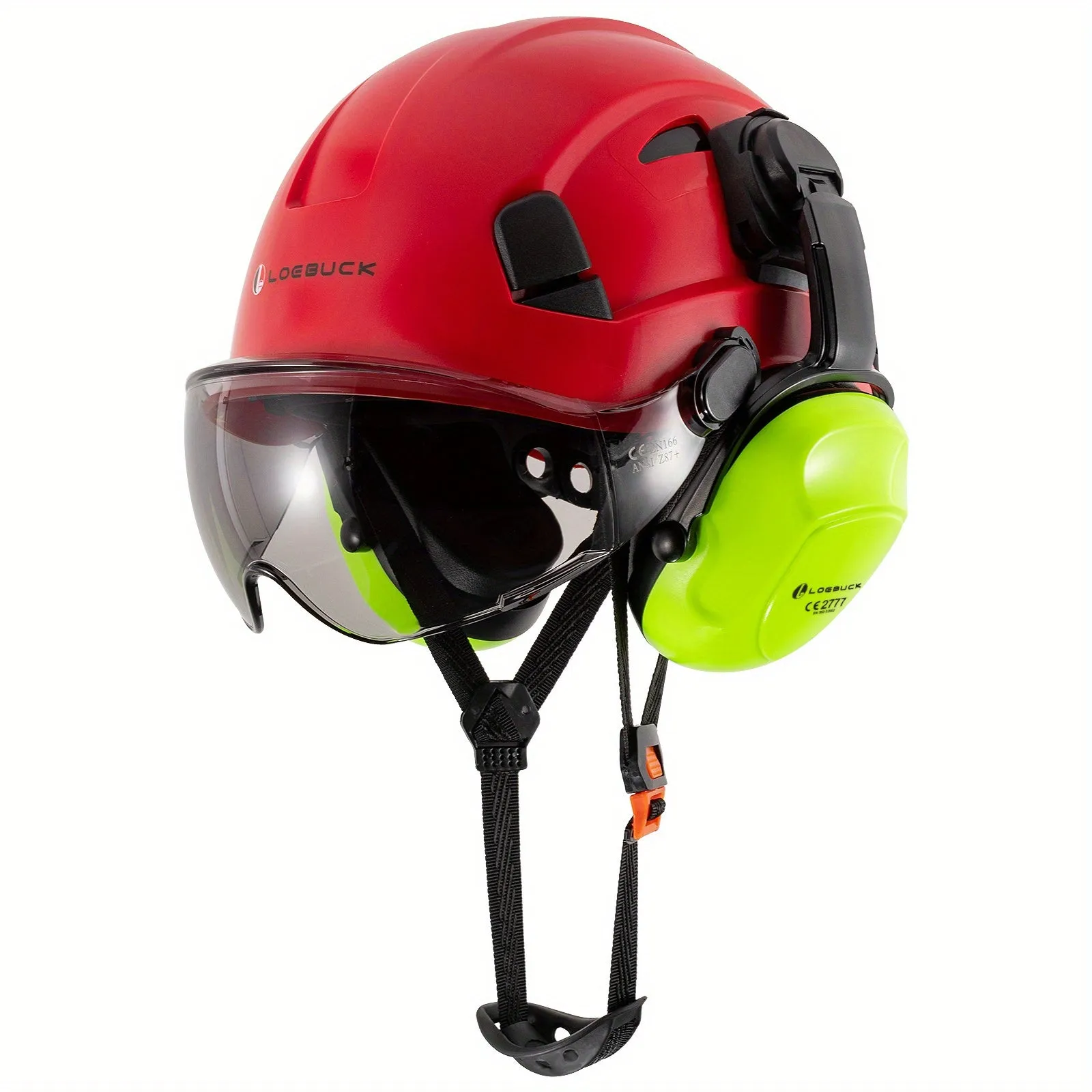 LOEBUCK Heavy-Duty Safety Helmet - Ultimate Protection with Noise-Cancelling Earmuffs & Goggles - Durable Hard Hat Set for Construction