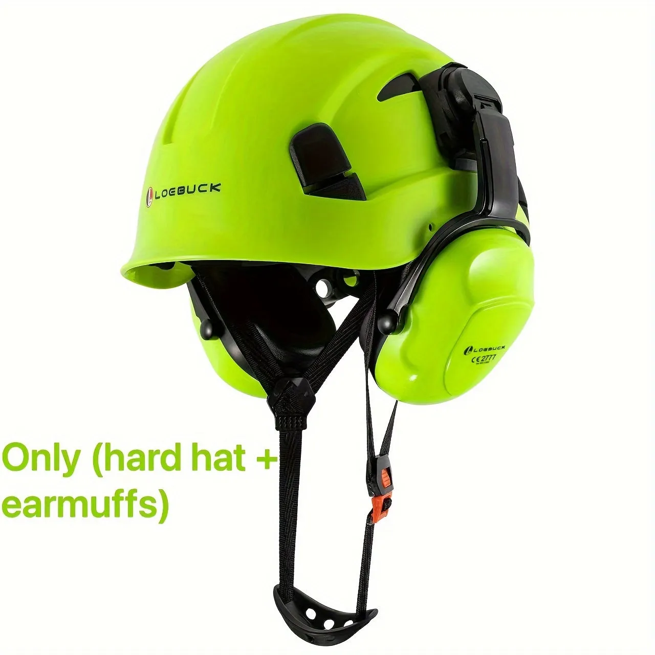 LOEBUCK Heavy-Duty Safety Helmet - Ultimate Protection with Noise-Cancelling Earmuffs & Goggles - Durable Hard Hat Set for Construction