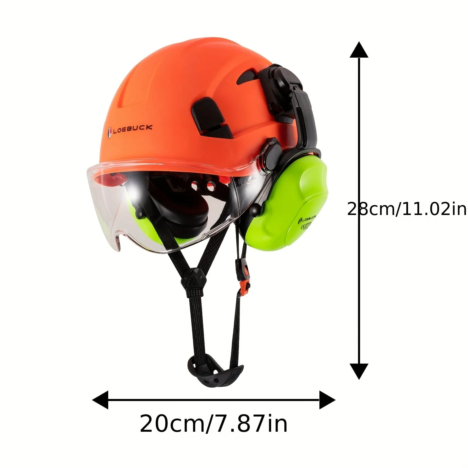 LOEBUCK Heavy-Duty Safety Helmet - Ultimate Protection with Noise-Cancelling Earmuffs & Goggles - Durable Hard Hat Set for Construction
