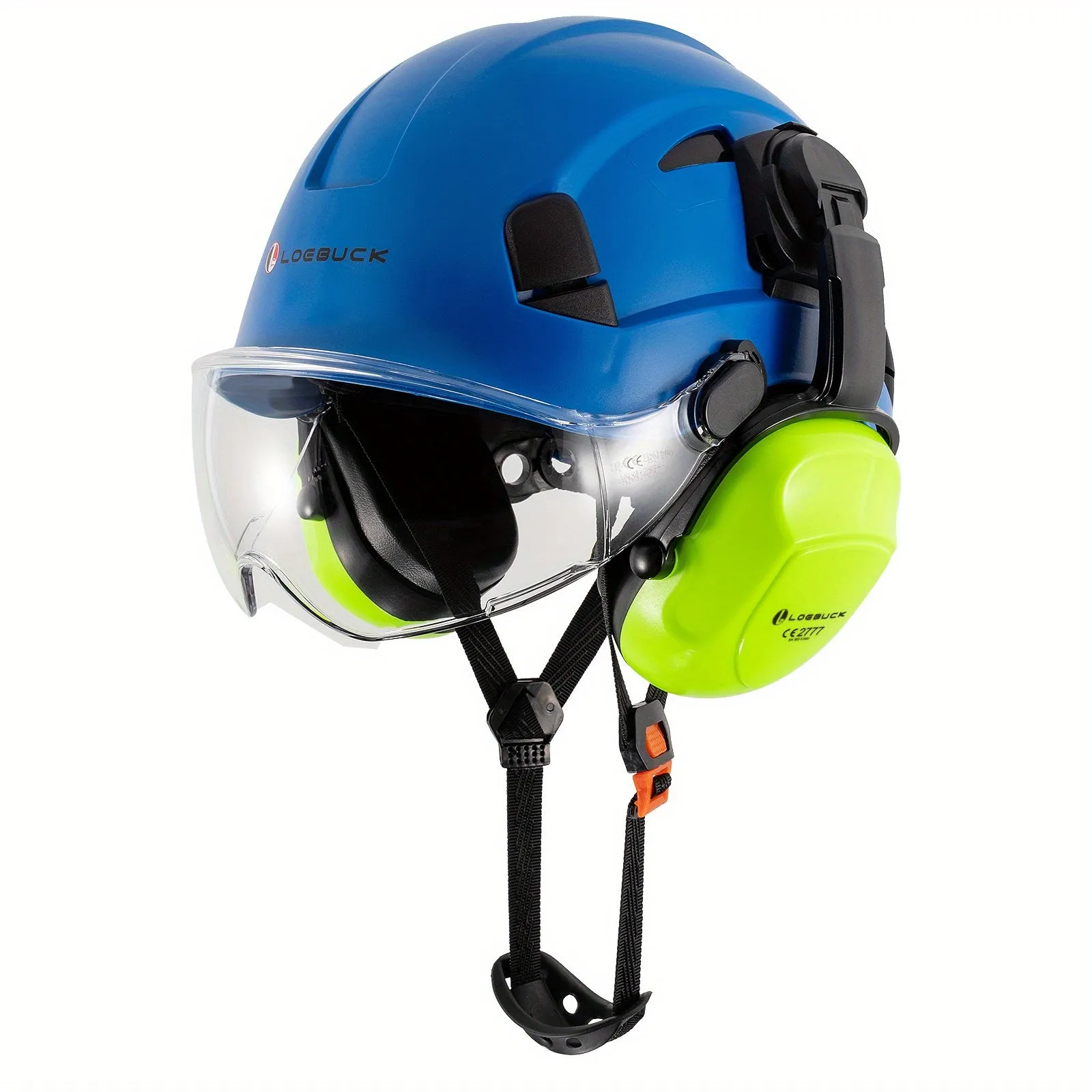 LOEBUCK Heavy-Duty Safety Helmet - Ultimate Protection with Noise-Cancelling Earmuffs & Goggles - Durable Hard Hat Set for Construction