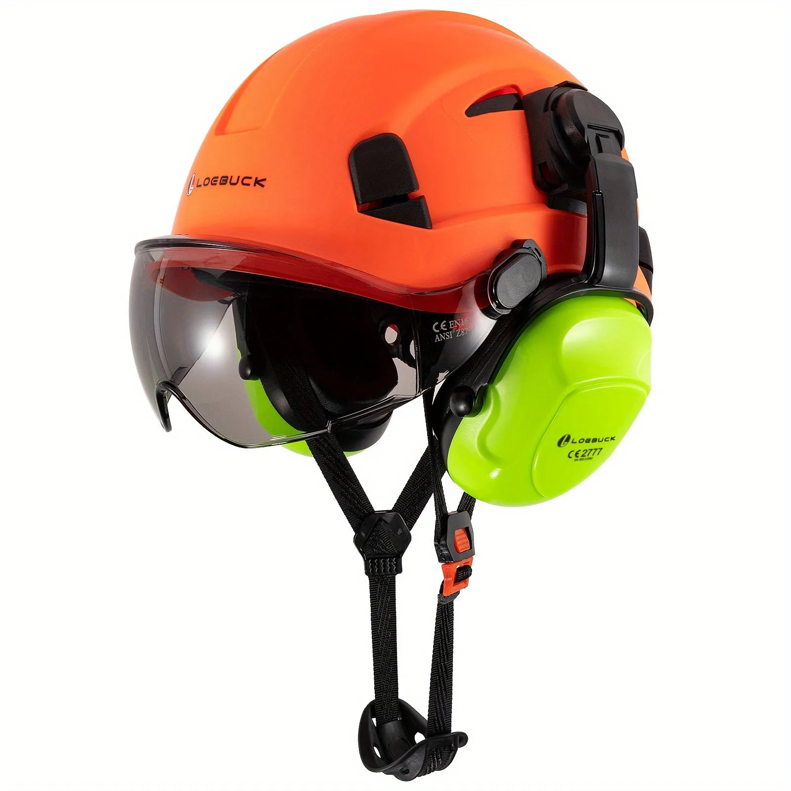 LOEBUCK Heavy-Duty Safety Helmet - Ultimate Protection with Noise-Cancelling Earmuffs & Goggles - Durable Hard Hat Set for Construction