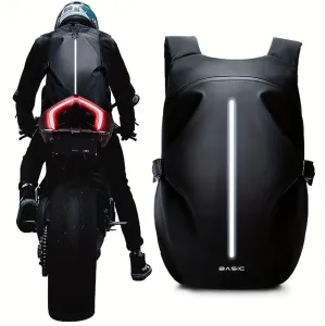 Mens Waterproof Motorcycle Backpack Helmet Storage with Reflective Safety