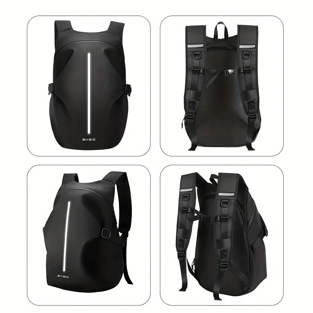 Mens Waterproof Motorcycle Backpack Helmet Storage with Reflective Safety