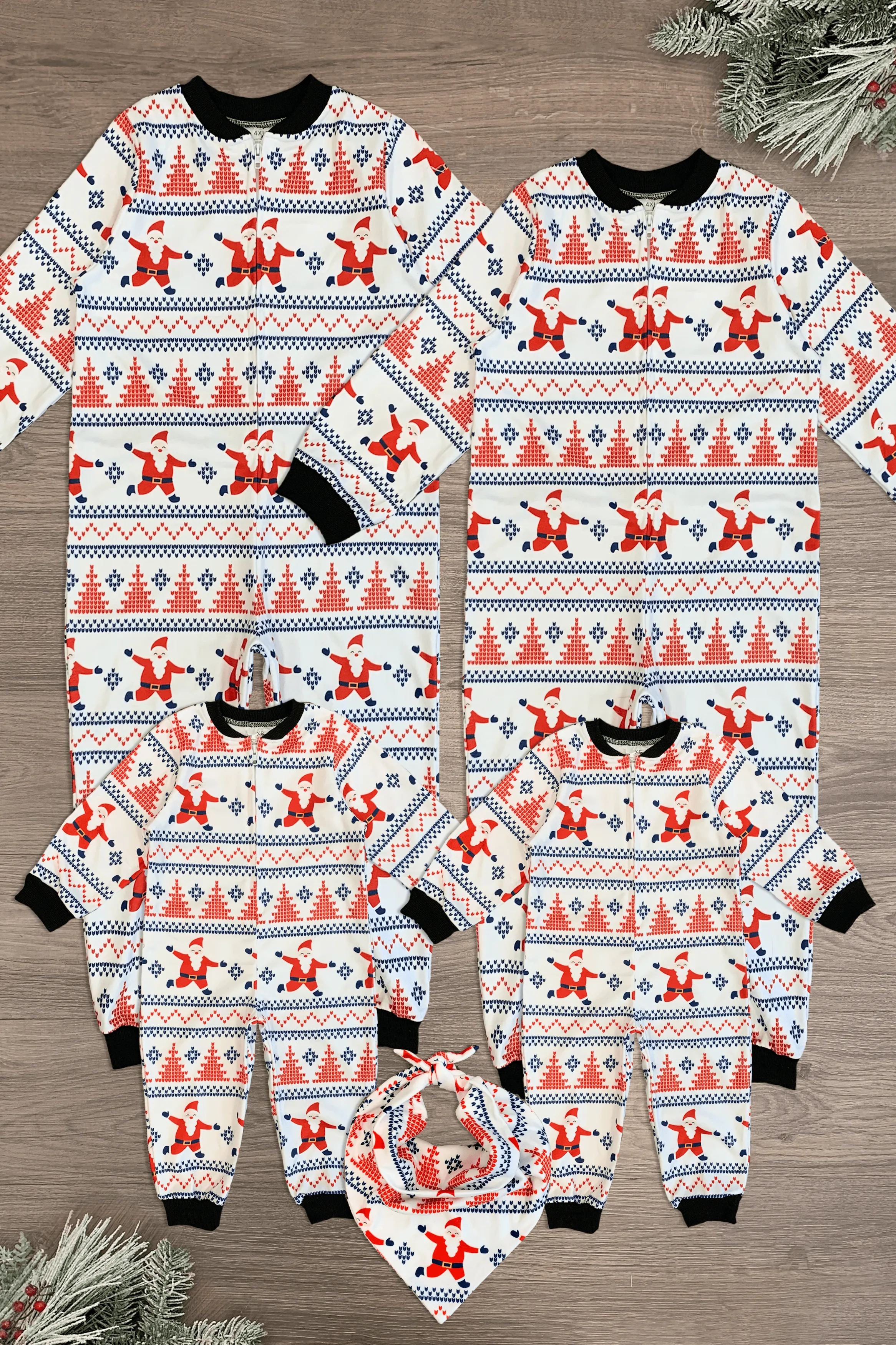 Nordic Santa Family Onesie Pajamas - AND PET BANDANA!