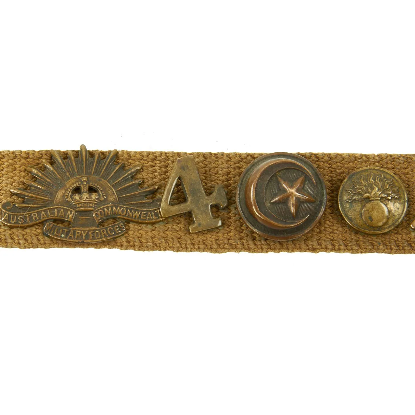 Original U.S. WWI Hate Belt made from Trouser Belt with 25 Attached Items