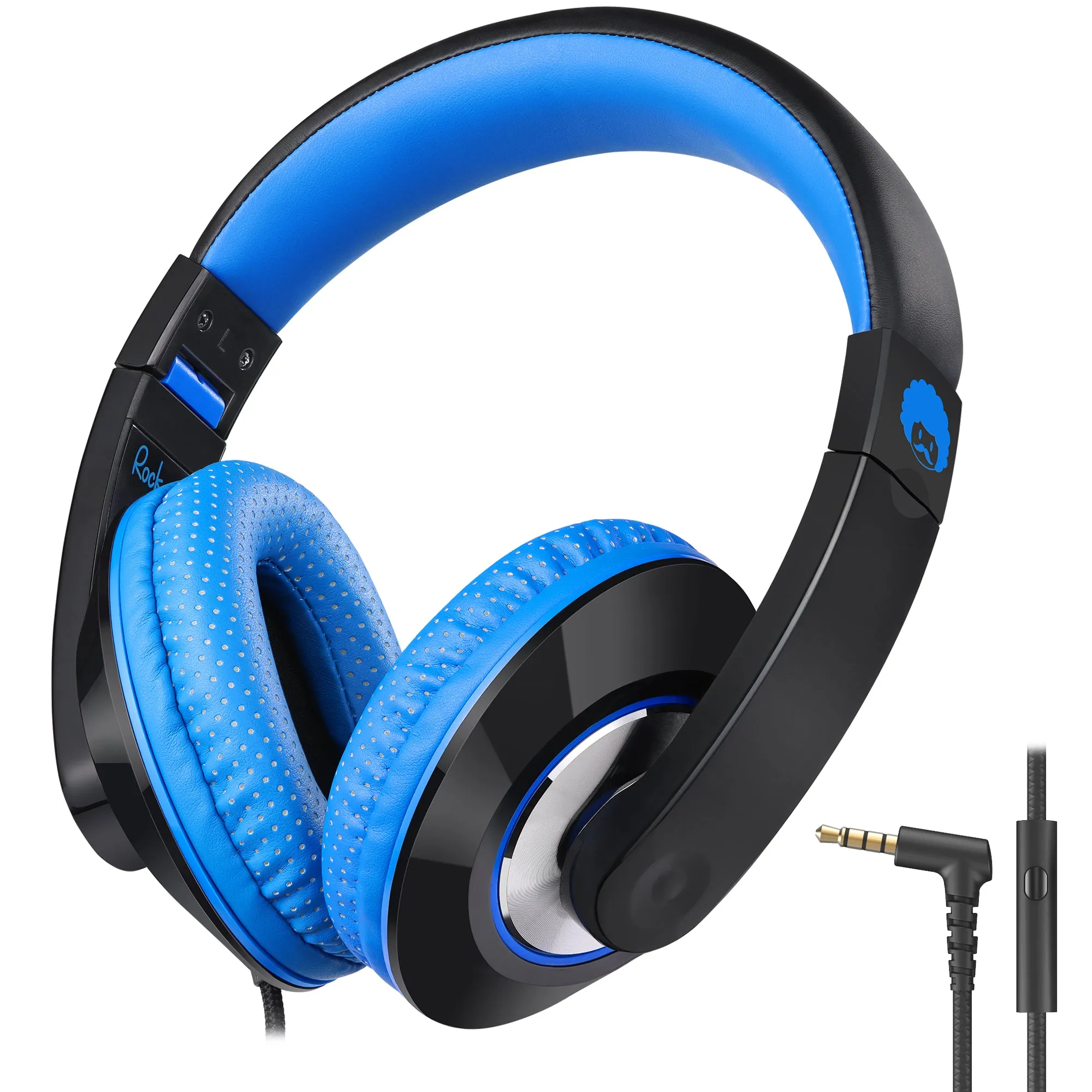 Rockpapa Comfort  Wired Kids Headphones with Microphones for School Travel