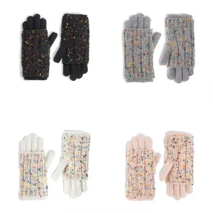 Speckled Knit Convertible Gloves