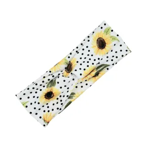 Sunflower Polka Dot Headband