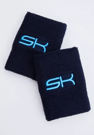 Tennis Wristbands large, 2 pcs, navy blue