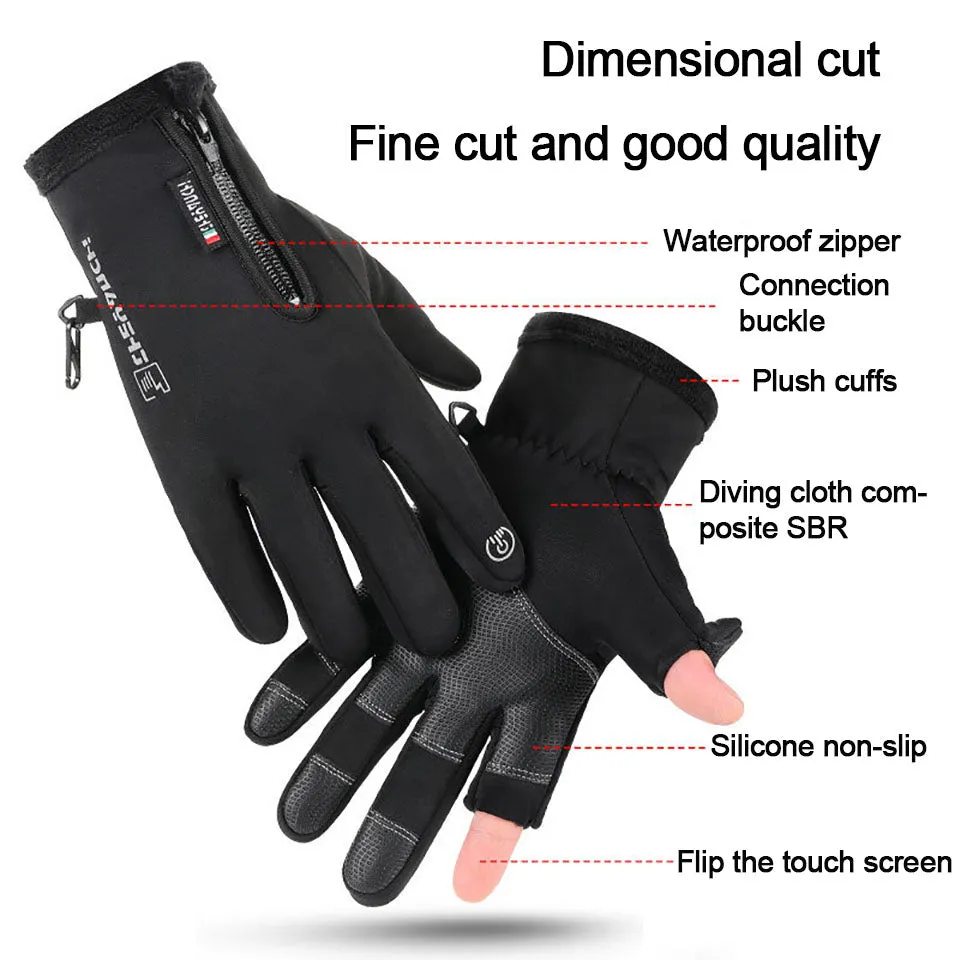 Two Fingerless Outdoor Sports Warm Gloves