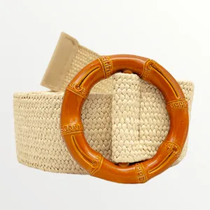 Women Belts - Crossed- Light Beige